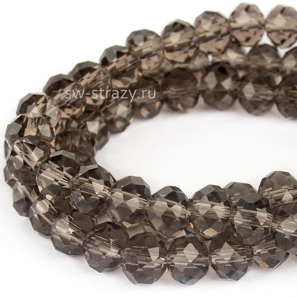 Бусины граненые Rondelle 6 мм серый (18), 1 нить