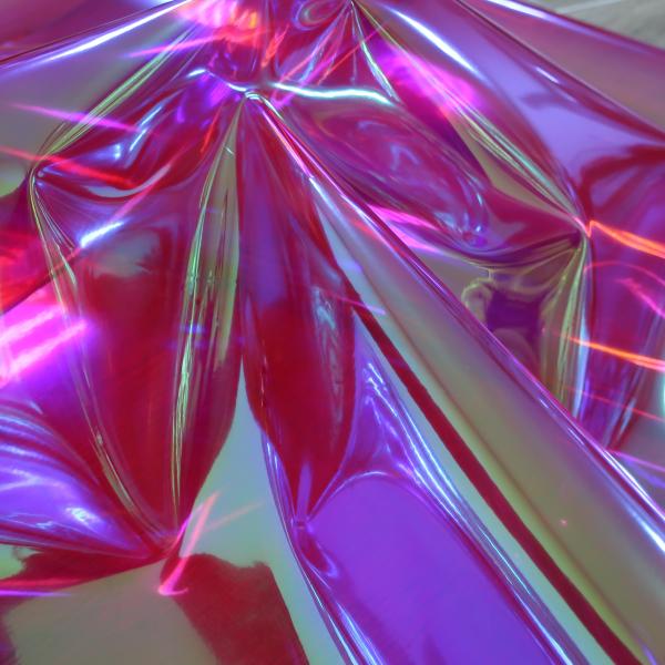 Винил прозрачный фуксия радужный (7)
