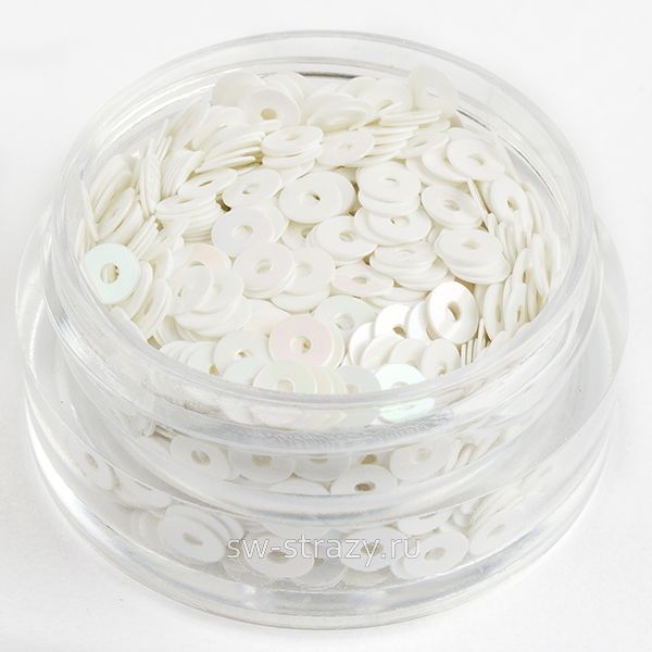 Пайетки 3 mm плоские (0572) Bianco OR 3 гр