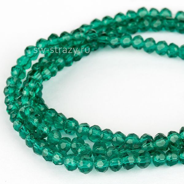 Бусины граненые Rondelle 3 мм морская волна (20), 1 нить