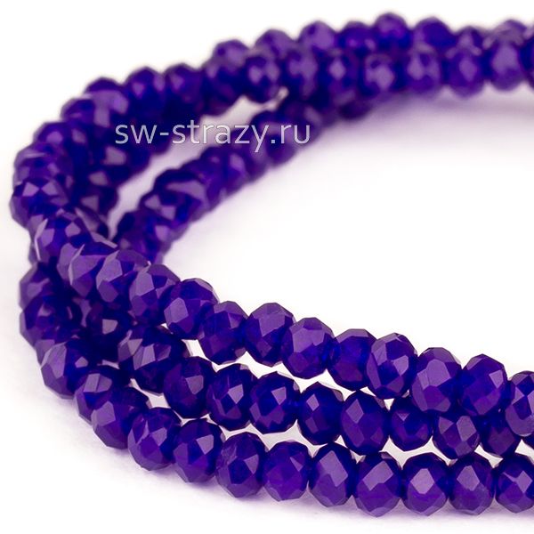 Бусины граненые Rondelle 2 мм сине-фиолетовый (10), 1 нить