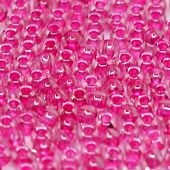 Бисер круглый 11/0 #0350 Окрашенный изнутри, хрусталь/фуксия
