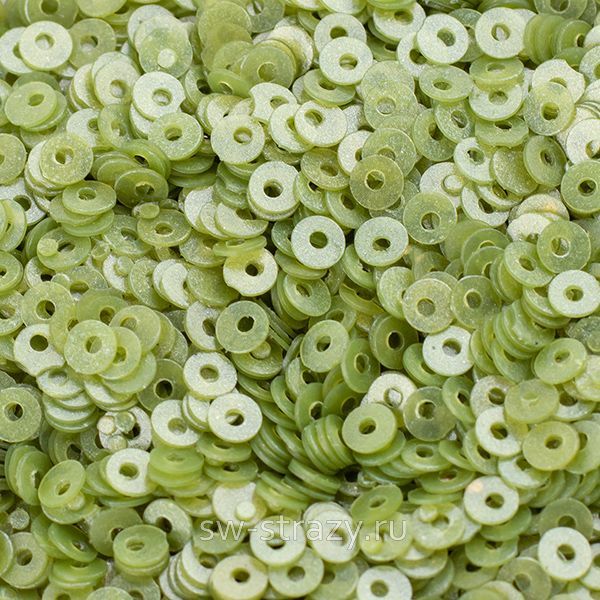Пайетки плоские 2 мм mustard green (3гр)