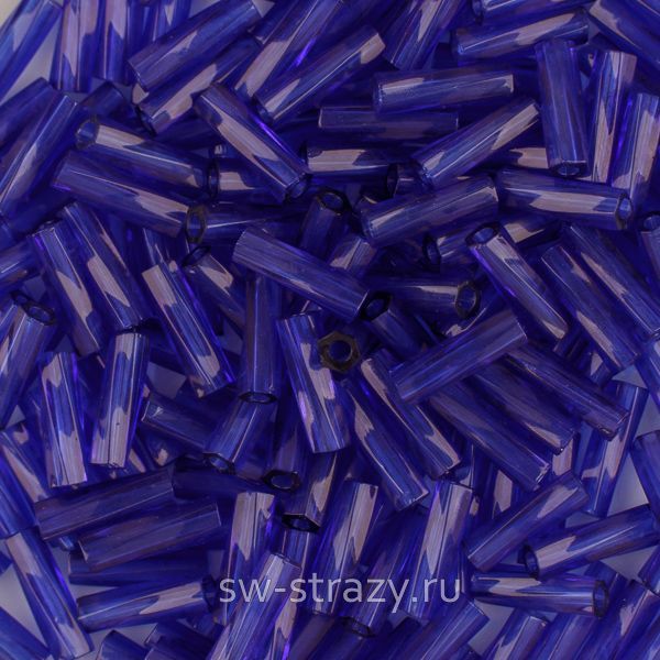 Twisted Bugle 2х6 mm 1711 Dyed Transparent Dark Cobalt