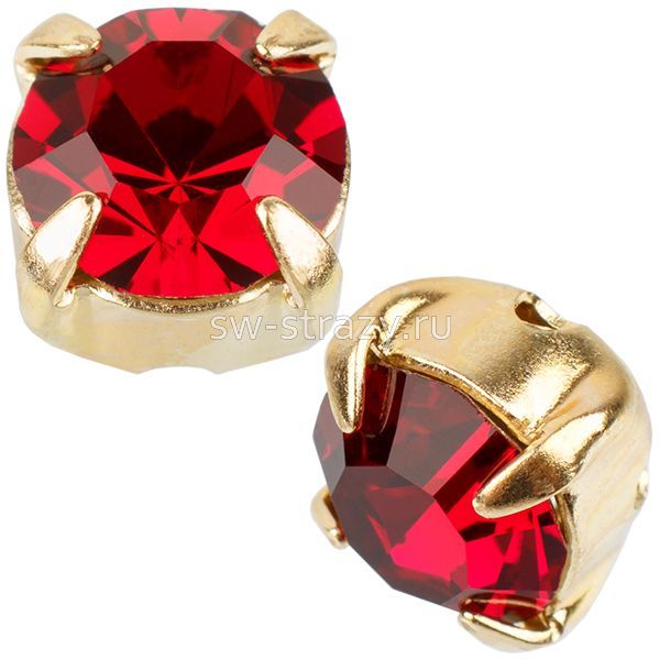 Шатоны в оправе ss 29 Ruby/Gold