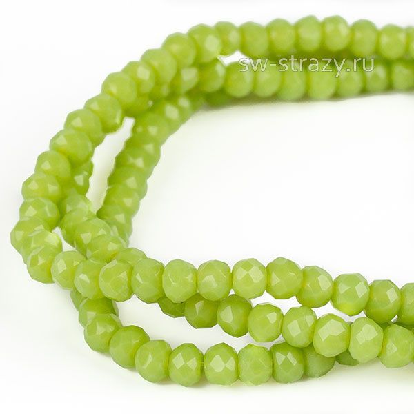 Бусины граненые Rondelle 2 мм зеленая керамика (60), 1 нить