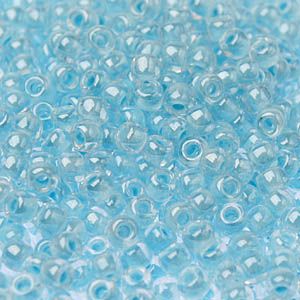 Бисер круглый 11/0 #0351 Окрашенный изнутри, хрусталь/голубой