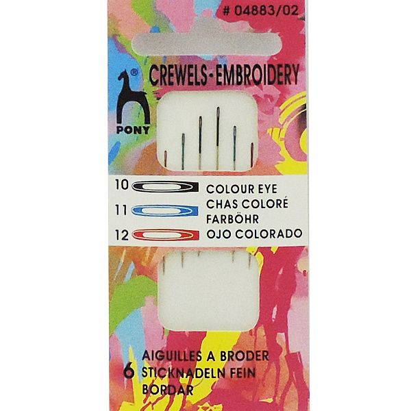 Иглы для вышивания и бисера Pony № 10-12 - 6 шт.(04883)