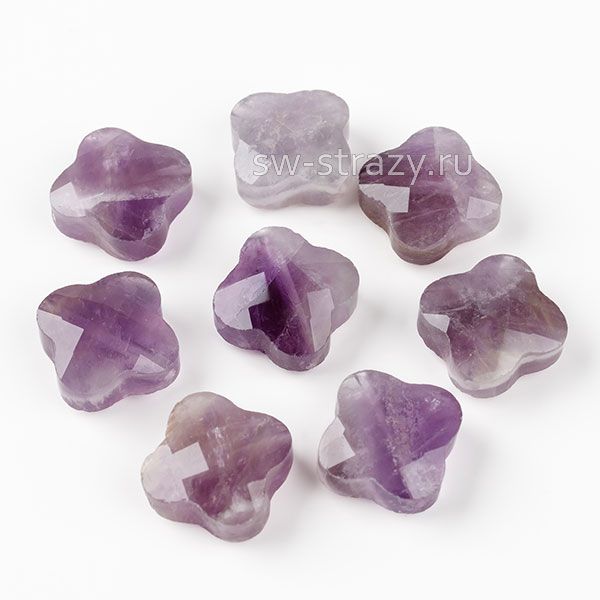 Бусина-клевер из аметиста 13х13*