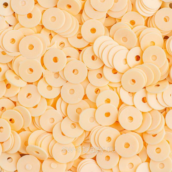 Пайетки плоские 4 мм персиковые (3гр)