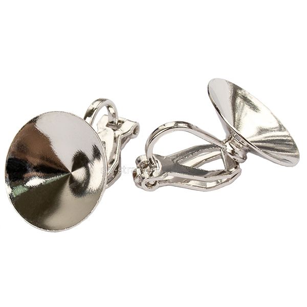 Основа под серьги-клипсы 1122 14 мм родий SWK0350