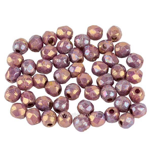 Бусины граненые Firepolished 2 мм Фиолетовые золотой (LH02010)