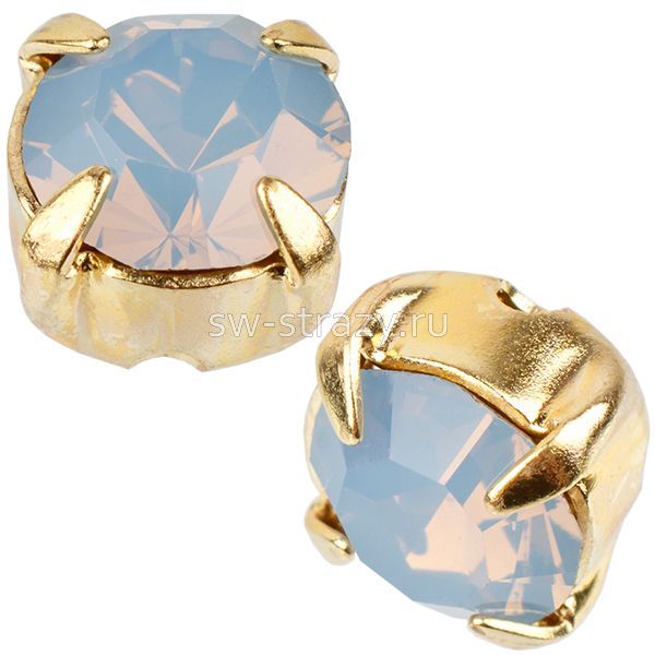 Шатоны в оправе ss 29 Light Sapphire Opal/Gold