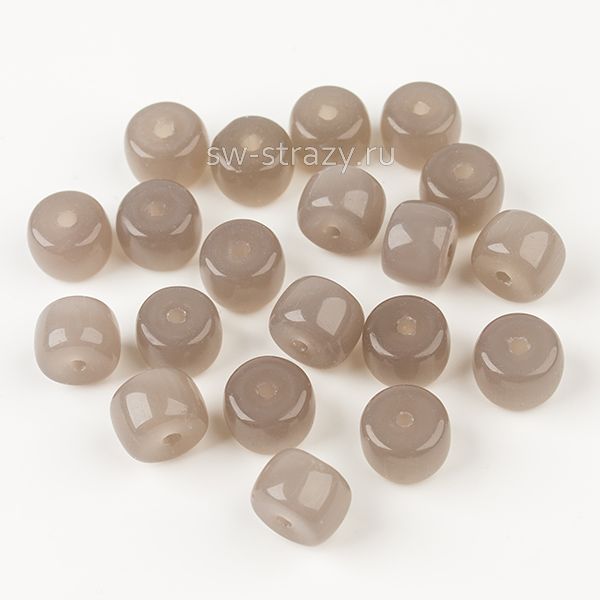 Бусины стеклянные 8,5х6 мм серый полупрозрачный*