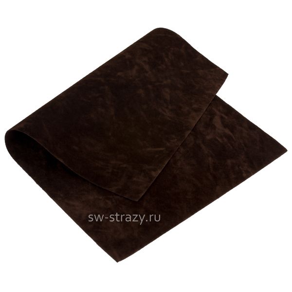 Замша искусств.двухсторон. 20х30 см т.коричневая (21884)