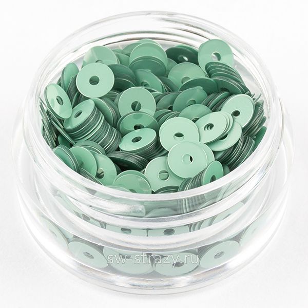 Пайетки 4 mm плоские (7029) Verde Acqua M2 3 гр