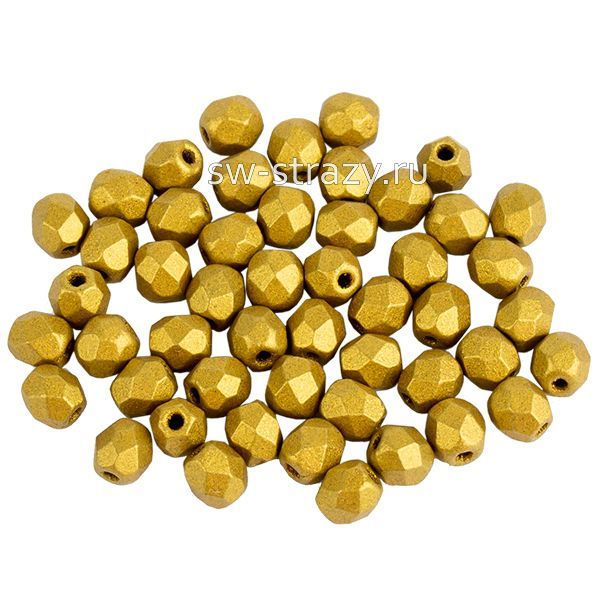 Бусины граненые Firepolished 3 мм золото матовое (k0172jt)