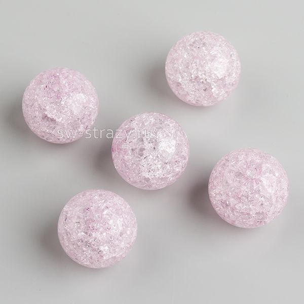 Бусина из кварца d=12 мм розово-сиреневая