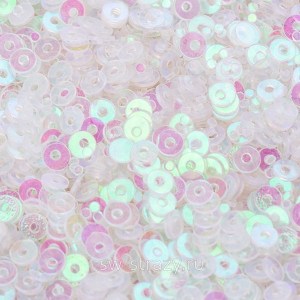 Пайетки плоские 2 мм ab transparent (3гр)