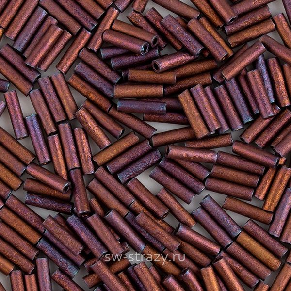 Стеклярус 6x1,7 mm 2005 Matte Metallic Cooper