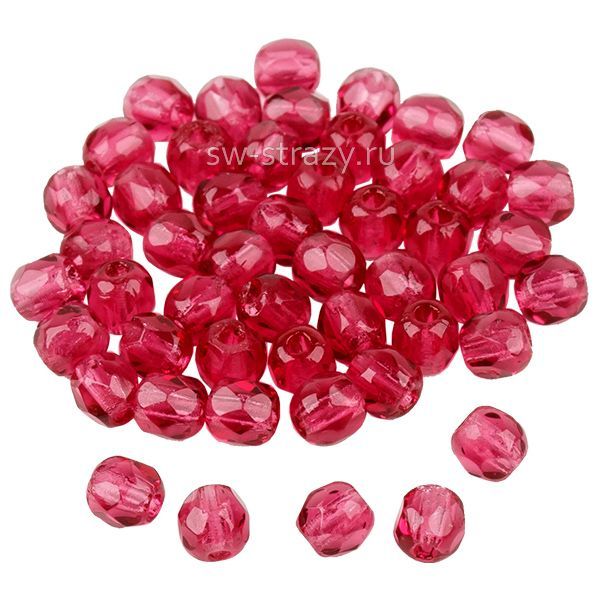 Бусины граненые Firepolished 3 мм брусничный (137)