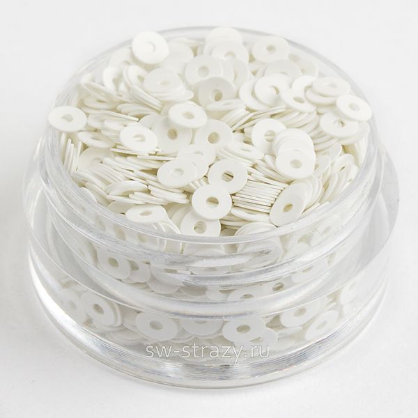 Пайетки 3 mm плоские (176W) Bianco ST07 3 гр