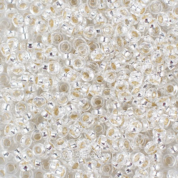 Бисер Spacer 2,2х1 mm 0001 Crystal Silver Lined