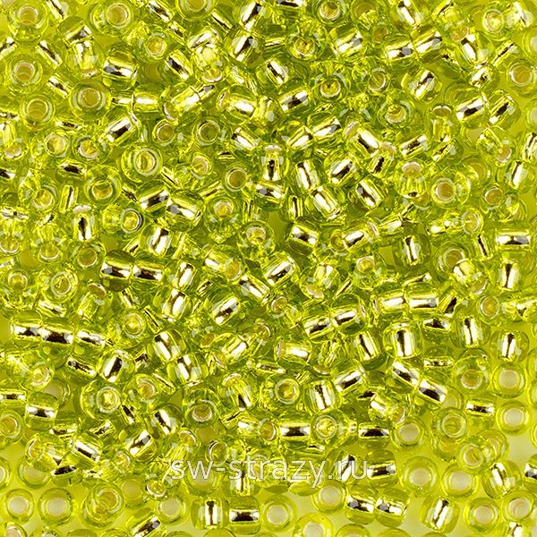 Бисер круглый 11/0 #0024 Внутреннее серебрение салатовый