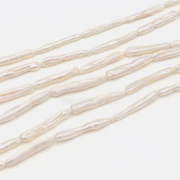 Жемчуг натуральный барочный Палочка кремовый*