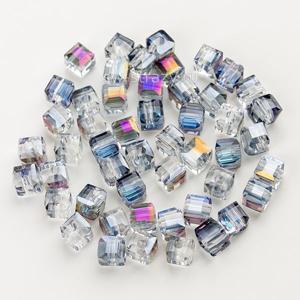 Бусины-кубики 4,5 мм хамелеон