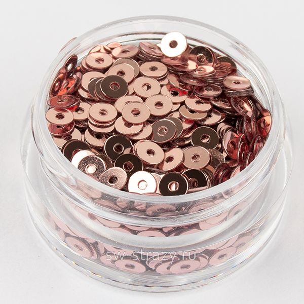Пайетки 3 mm плоские (3071) Rosa Antico MT 3 гр
