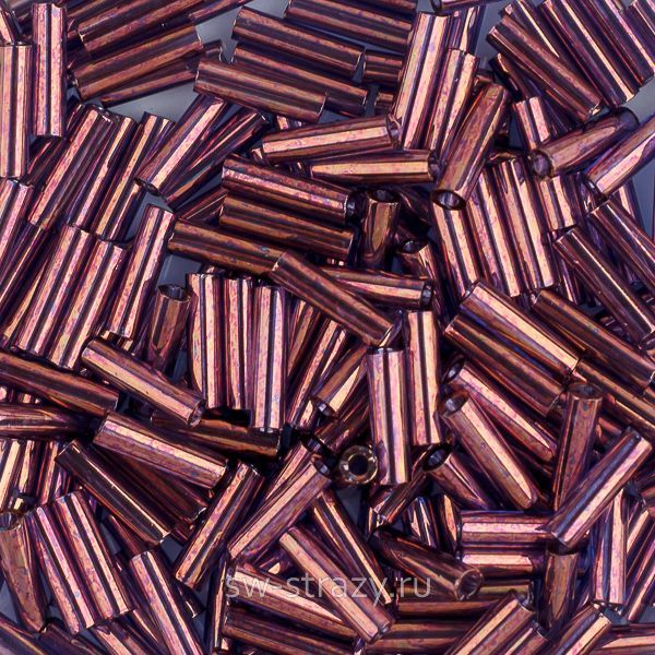 Стеклярус 6x1,7 mm 1884 Violet Gold Luster