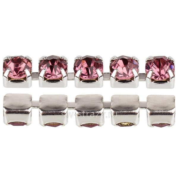 Стразовая цепь 2 мм  Iris\silver