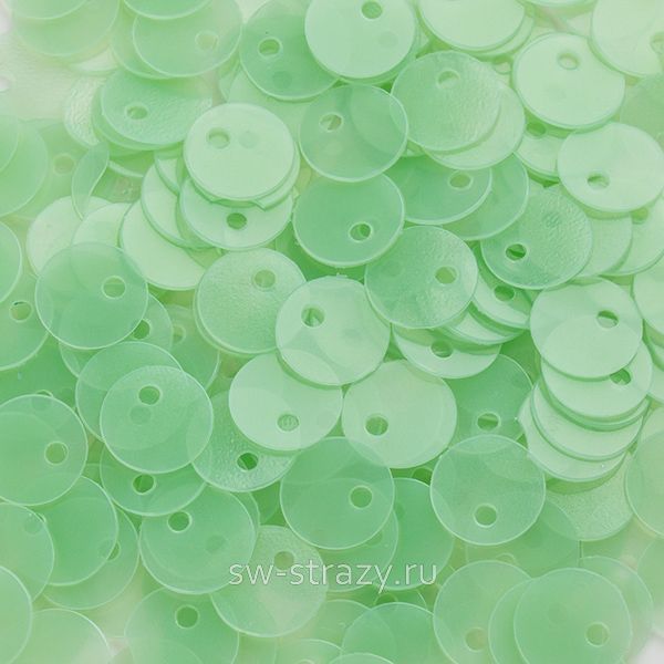 Пайетки со смещенным центром 6 мм матовые мятные (3 гр)