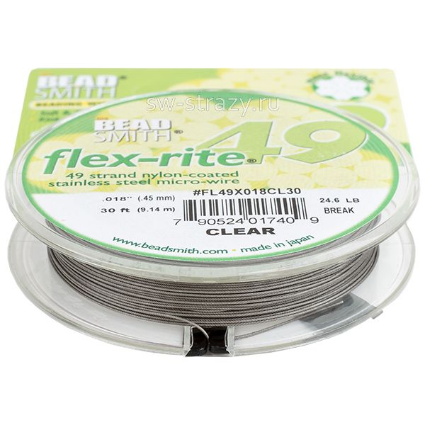 Тросик ювелирный на катушке FLEX-RITE49 Clear 0.45 мм FL49X018CL30