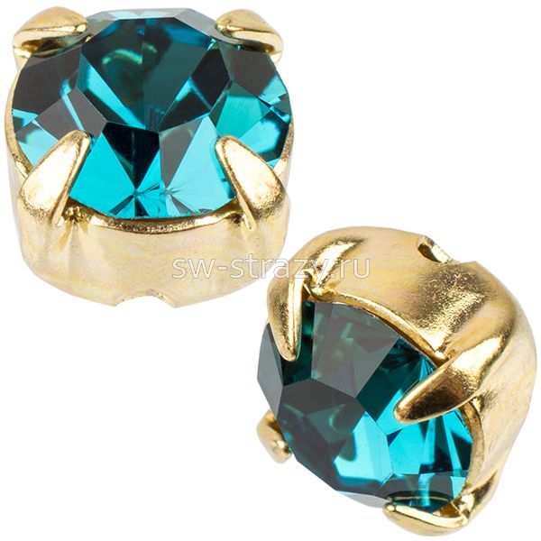 Шатоны в оправе ss 29 Indicolite/Gold