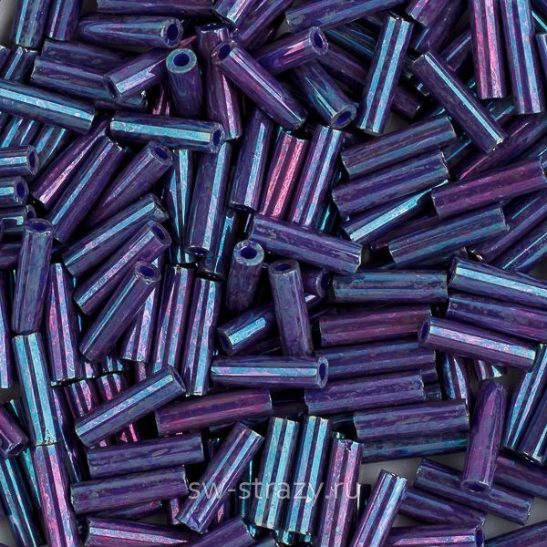 Стеклярус 6x1,7 mm 1899 Opaque Eggplant Luster