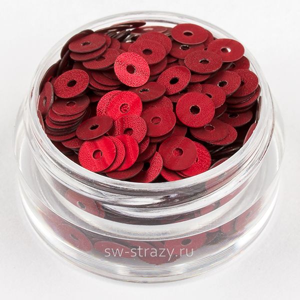 Пайетки 4 mm плоские (4260) Rosso Rig.Pressy 3 гр