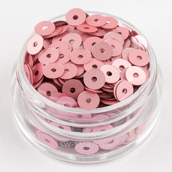 Пайетки 4 mm плоские (306W) Rosa ST07 3 гр