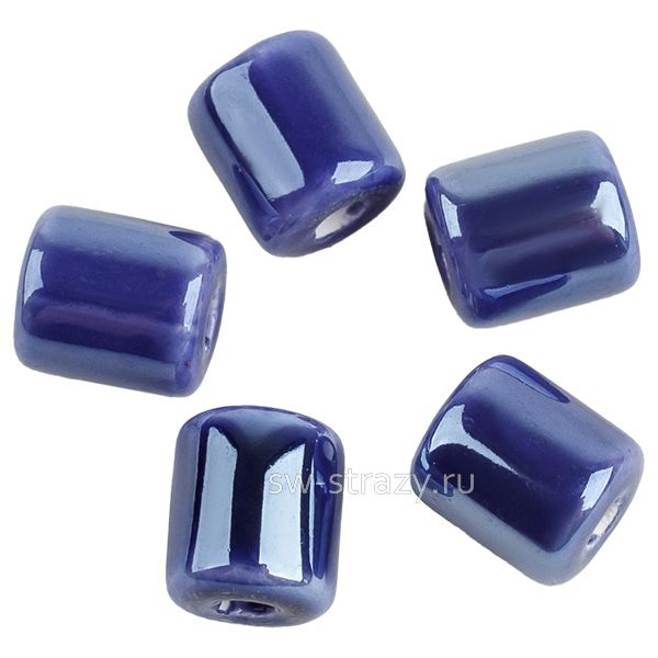 Бусина керамическая бочонок 7х4,5 мм синяя