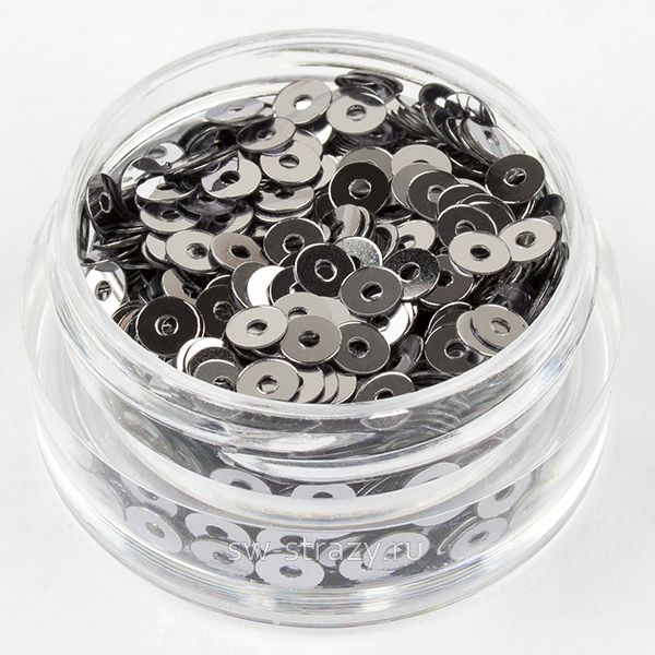 Пайетки 3 mm плоские (9021) Acciaio MT 3 гр