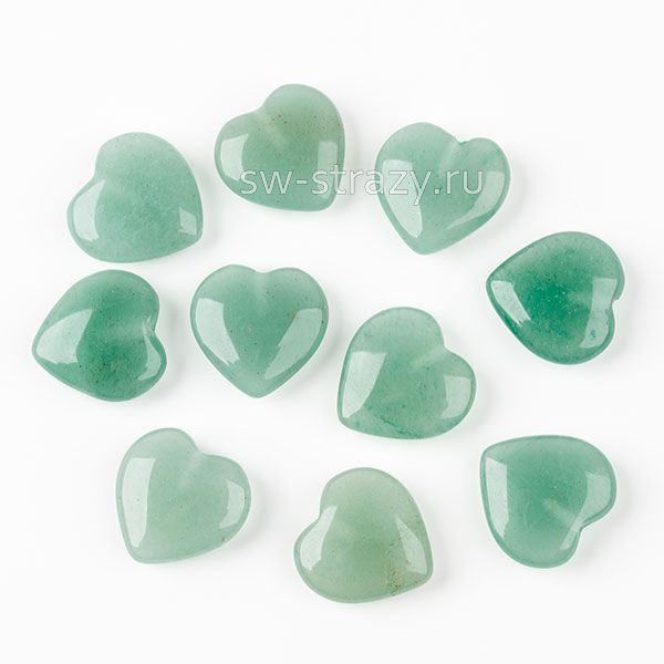 Бусина-сердце полупросверленная из нефрита 12х12мм*