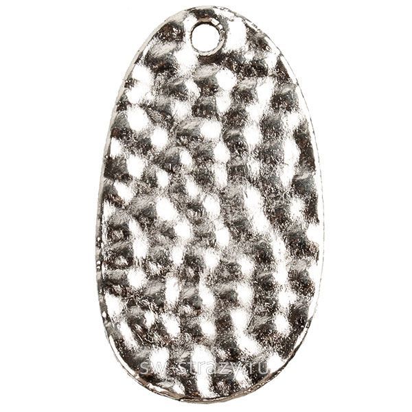 Подвеска Овал рифленый 24х12 мм серебро*