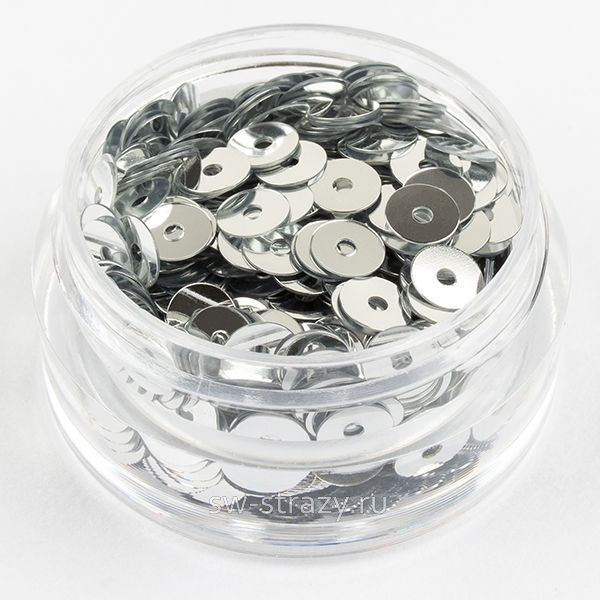 Пайетки 4 mm плоские (1111) Argento MT 3 гр