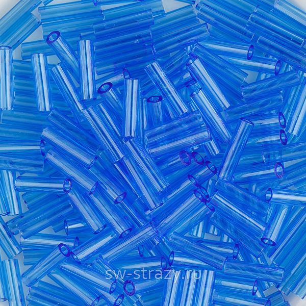 Стеклярус 6x1,7 mm 150 Transparent Sapphire